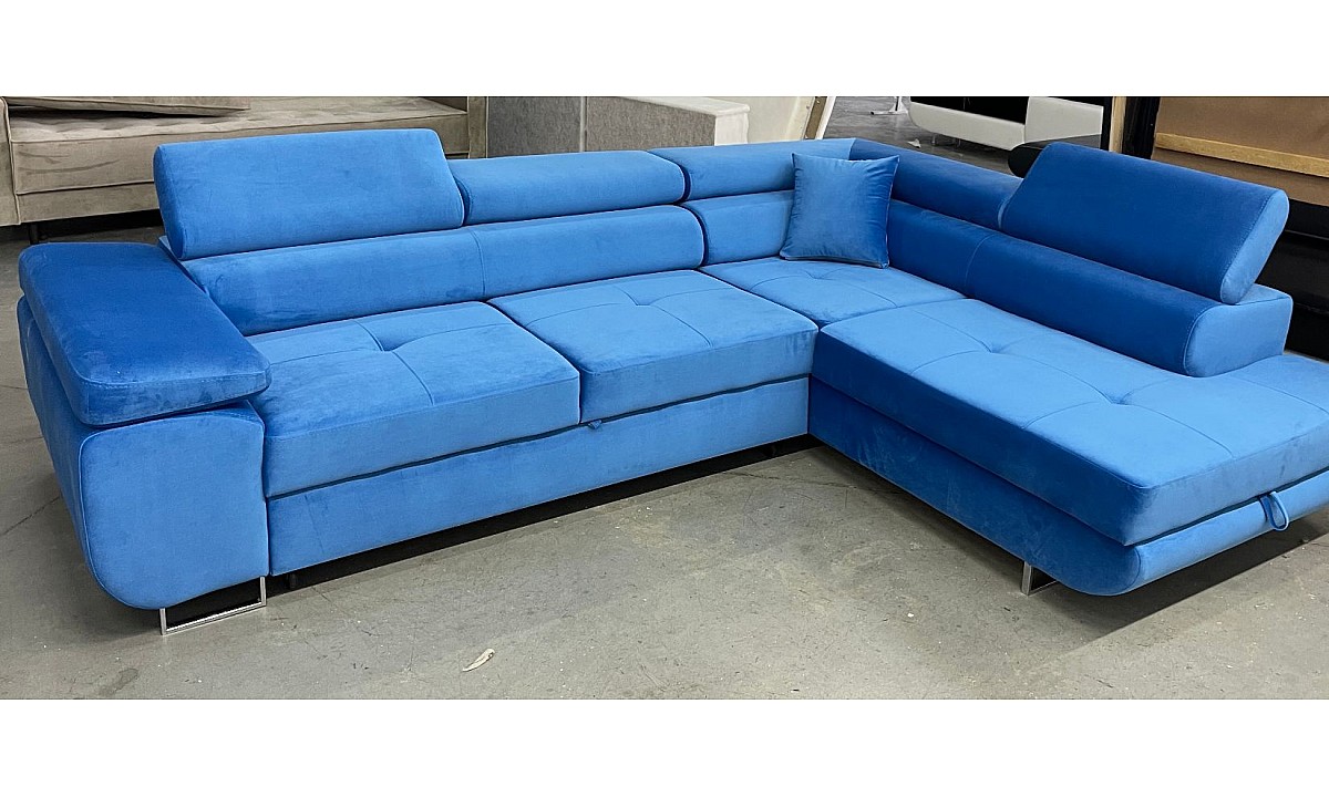 L-Shaped Upholstered Corner Sofa Bed with Storage AMORE