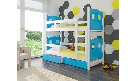 Modern Children Bunk Bed with Storage MARABA