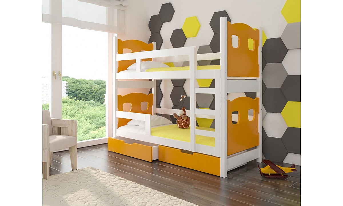 Modern Children Bunk Bed with Storage MARABA