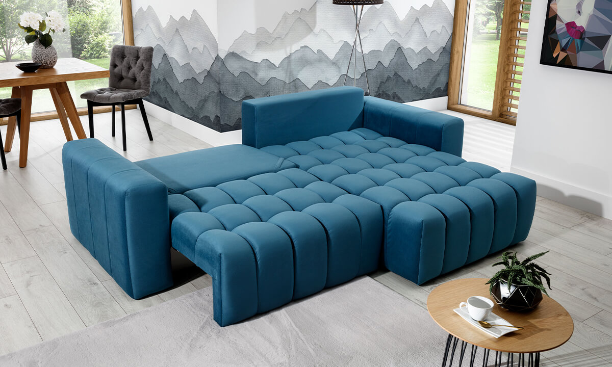 L-Shaped Upholstered Corner Sofa Bed Bonett