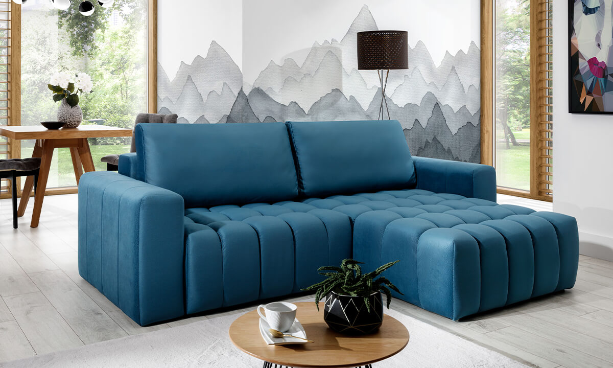 L-Shaped Upholstered Corner Sofa Bed Bonett