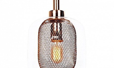 Modern Hanging Lamp Bessa Golden Pink
