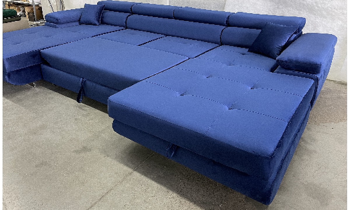 Armando U-Shaped Upholstered Corner Sofa Bed with Storage