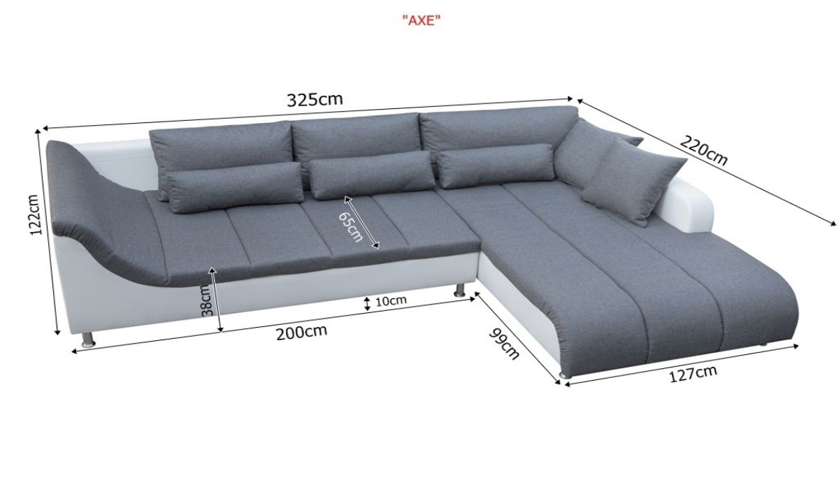 L-Shaped Upholstered Corner Sofa Axe
