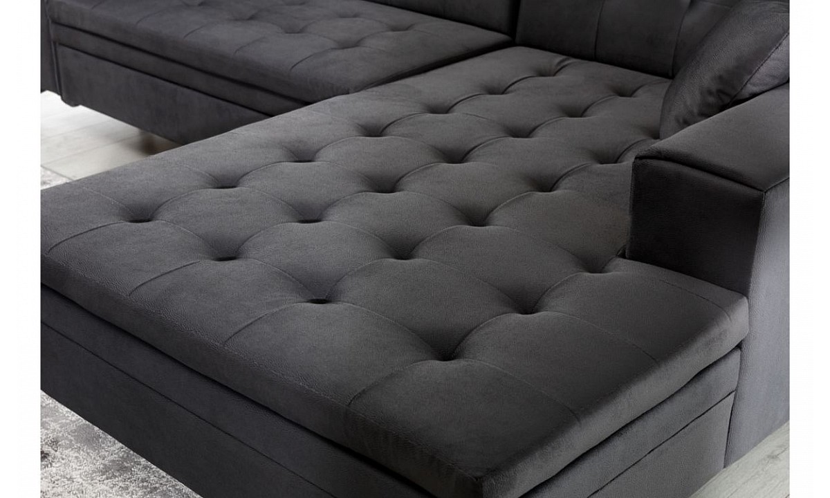 L-Shaped Upholstered Corner Sofa Bed Solange