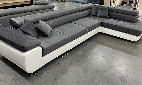 L-Shaped Upholstered Corner Sofa Bed Amore Delux