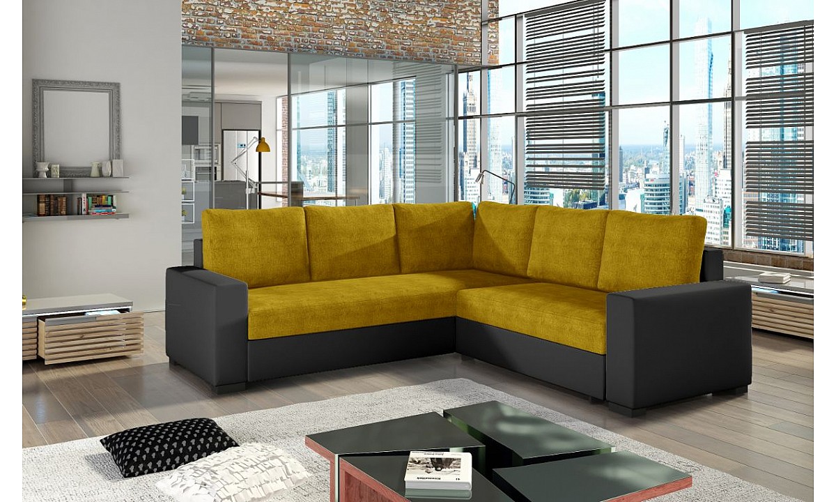 Modern Corner Sofa Bed with Storage CANIS