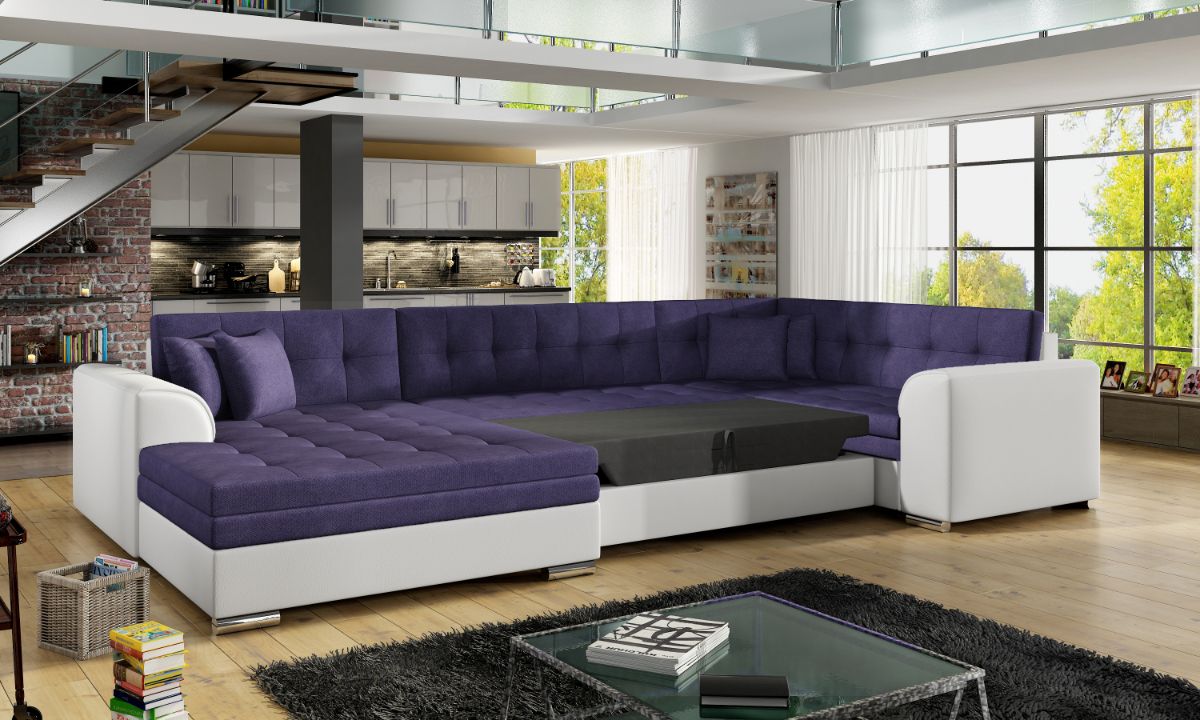 U-Shaped Upholstered Corner Sofa Bed DAMARIO