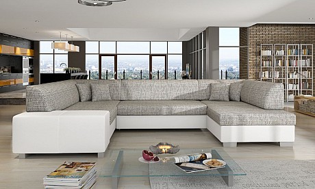 Modern U-Shaped Upholstered Corner Sofa Bed with Storage HAVANA