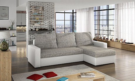 Upholstered Corner Sofa Bed with Storage Sleeping Function LIVIO