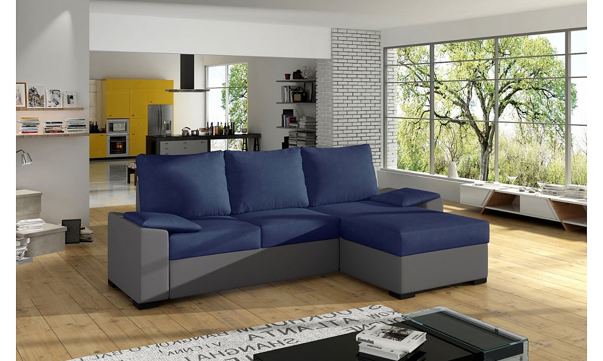 Modern Upholstered Corner Sofa Bed with Storage LUSSO