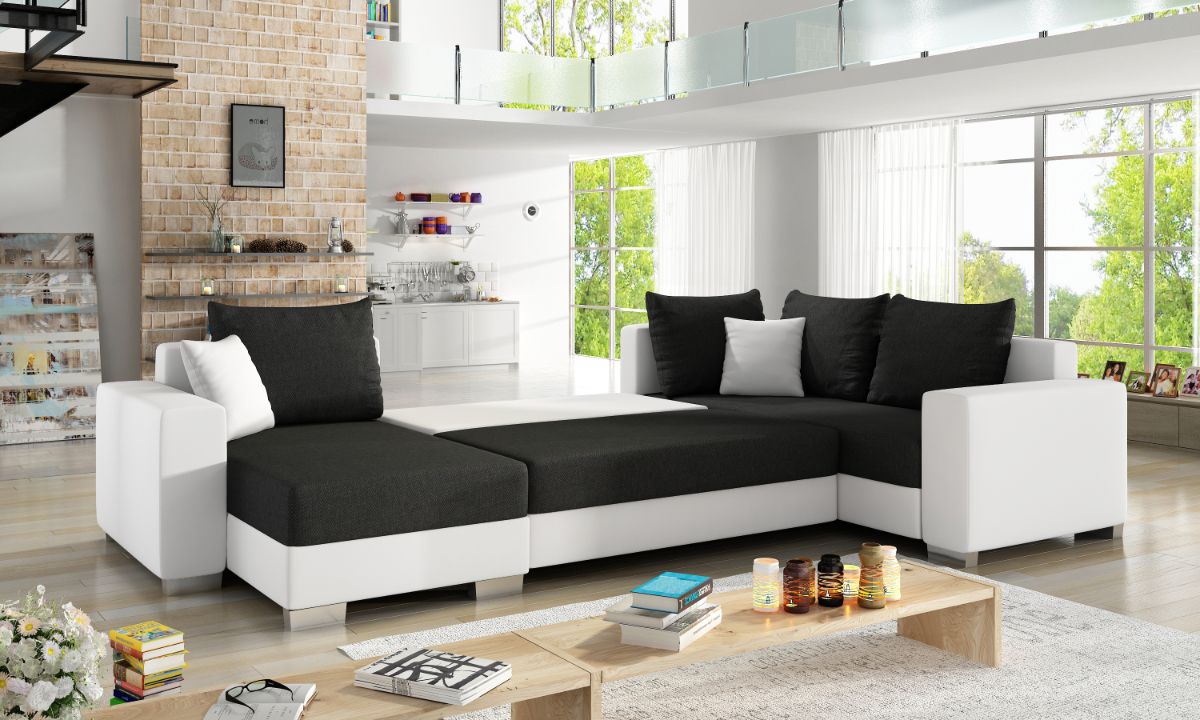 U-Shaped Upholstered Sofa Bed with Storage MARCO