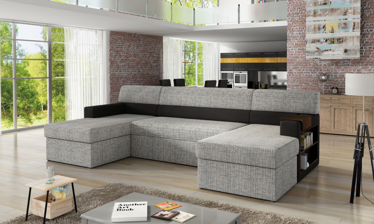 U-Shaped Upholstered Sofa Bed with Storage MARKOS