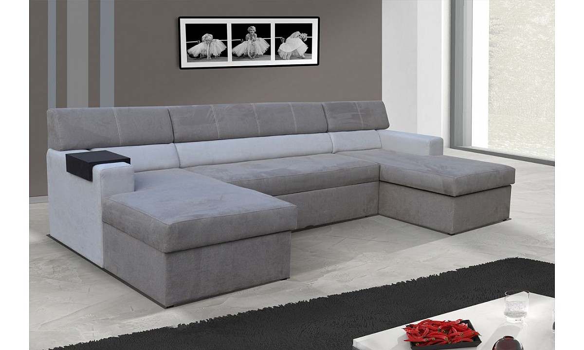 U-Shaped Upholstered Sofa Bed with Storage MARKOS