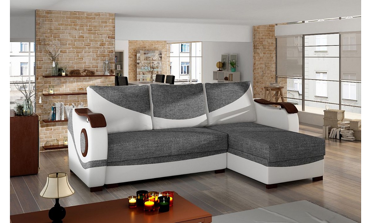 L-Shaped Corner Sofa Bed with Storage PUERTO