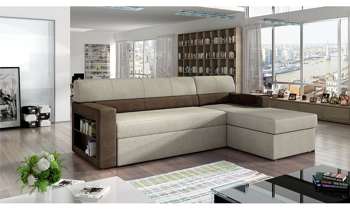 L-Shaped Corner Sofa Bed with Storage RICO