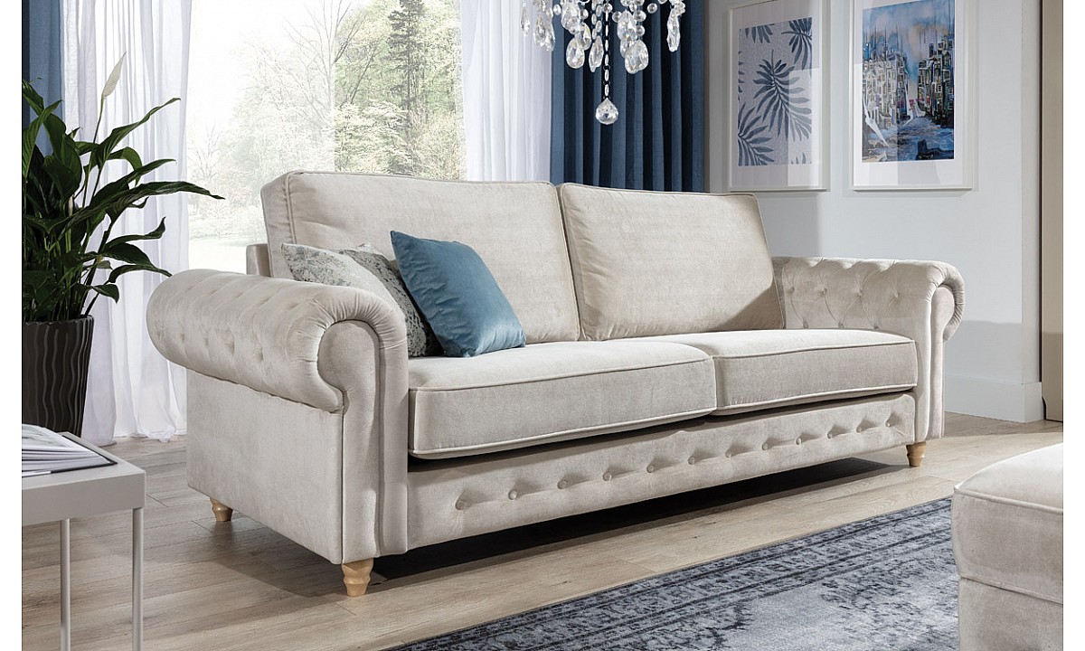 Ramona Modern Sofa with Pouf